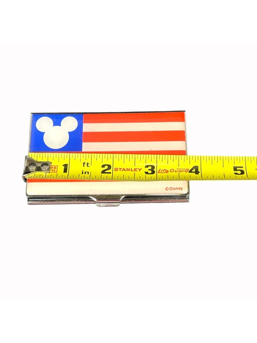 Vintage Disney Mickey Mouse Patriotic American Flag Business Credit Card Case - Picture 11 of 14